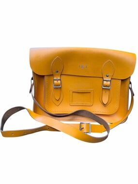 CAMBRIDGE SATCHEL CO. Mustard Matte Yellow Leather Women’s Satchel Bag Purse